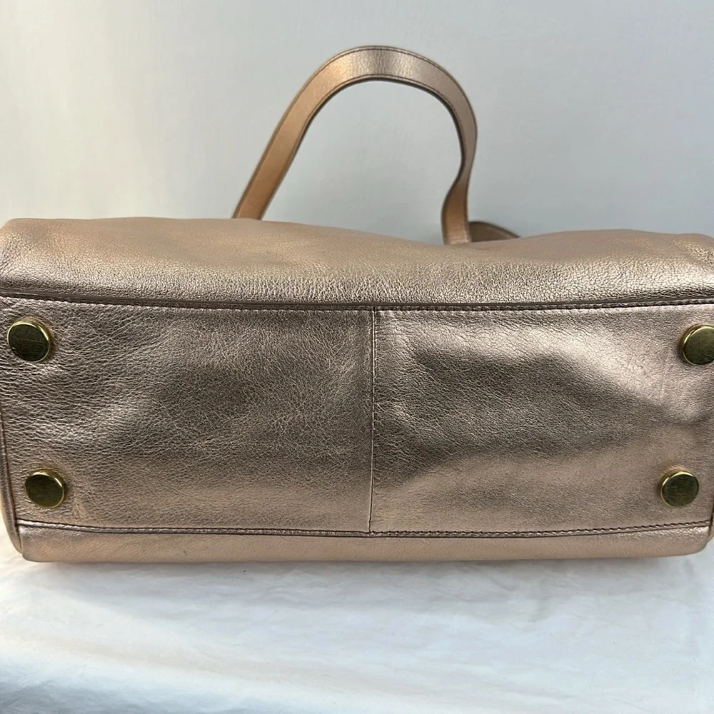 Fossil Rose Gold Leather Shoulder Tote Bag - Picture 4 of 8
